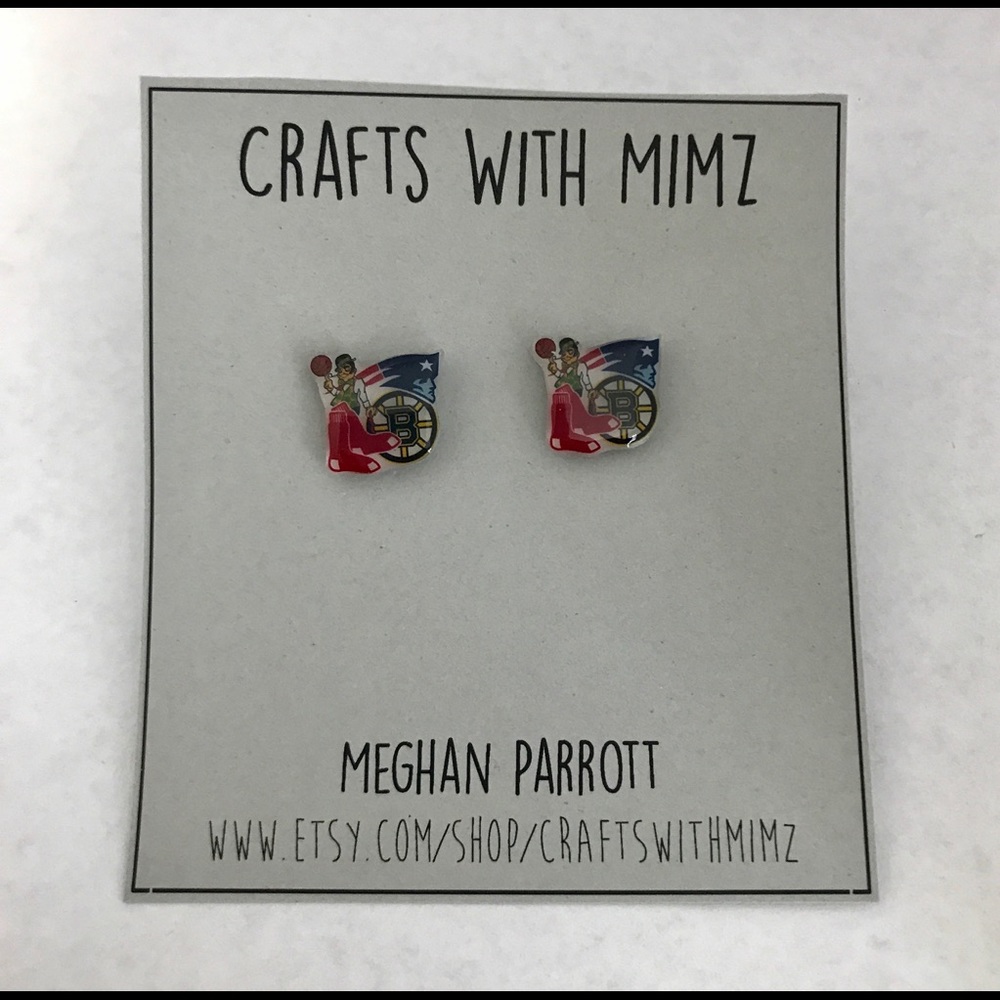 Boston Sports teams mashup earrings